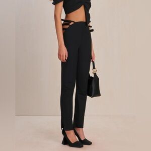 Cult Gaia Black Strappy Pants